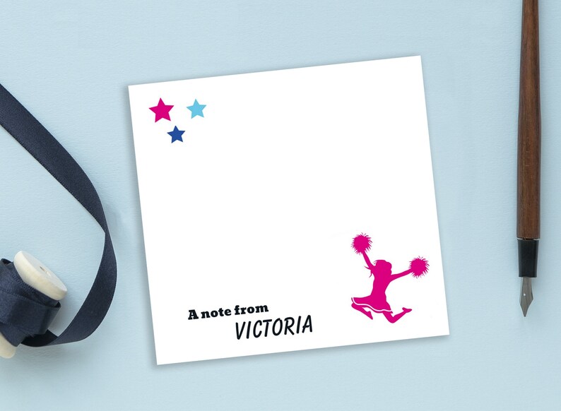 Custom Cheerleader Sticky Notes // Personalized Text // 50 Stickies per ...