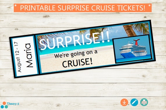Printable and Editable Cruise Tickets Adobe Editable PDF - Etsy