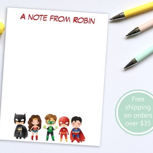 Custom Superhero Stationery Set (4 Items) - 2 Sticky Note Pads, 1 Pen ...
