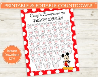 Vacation Countdown Editable PDF // Custom Name 100 Day | Etsy