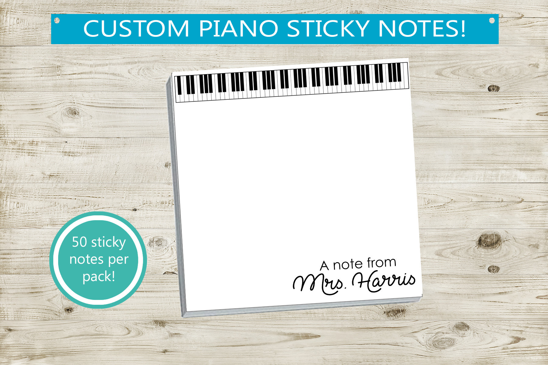 Custom Music Sticky Notes // Fun Piano Keyboard Design, Gift Idea ...