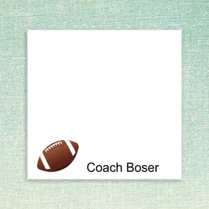 Custom Football Sticky Notes // 3x3 personalize gift idea coworker, teacher appreciation, friend coach's pad paper stick notes stack of 50