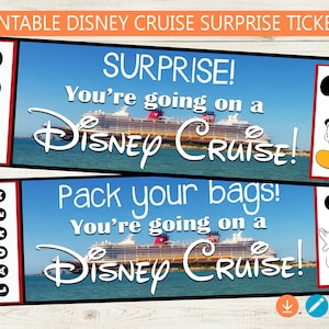 Custom Cruise Tickets Printable and Editable // Adobe editable PDF // trip reveal tickets, surprise, vacation, character DIY gift idea