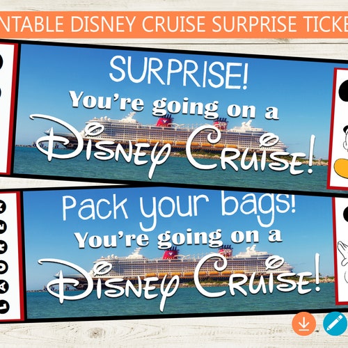 Disney Cruise Tickets Printable and Editable // Adobe Editable - Etsy