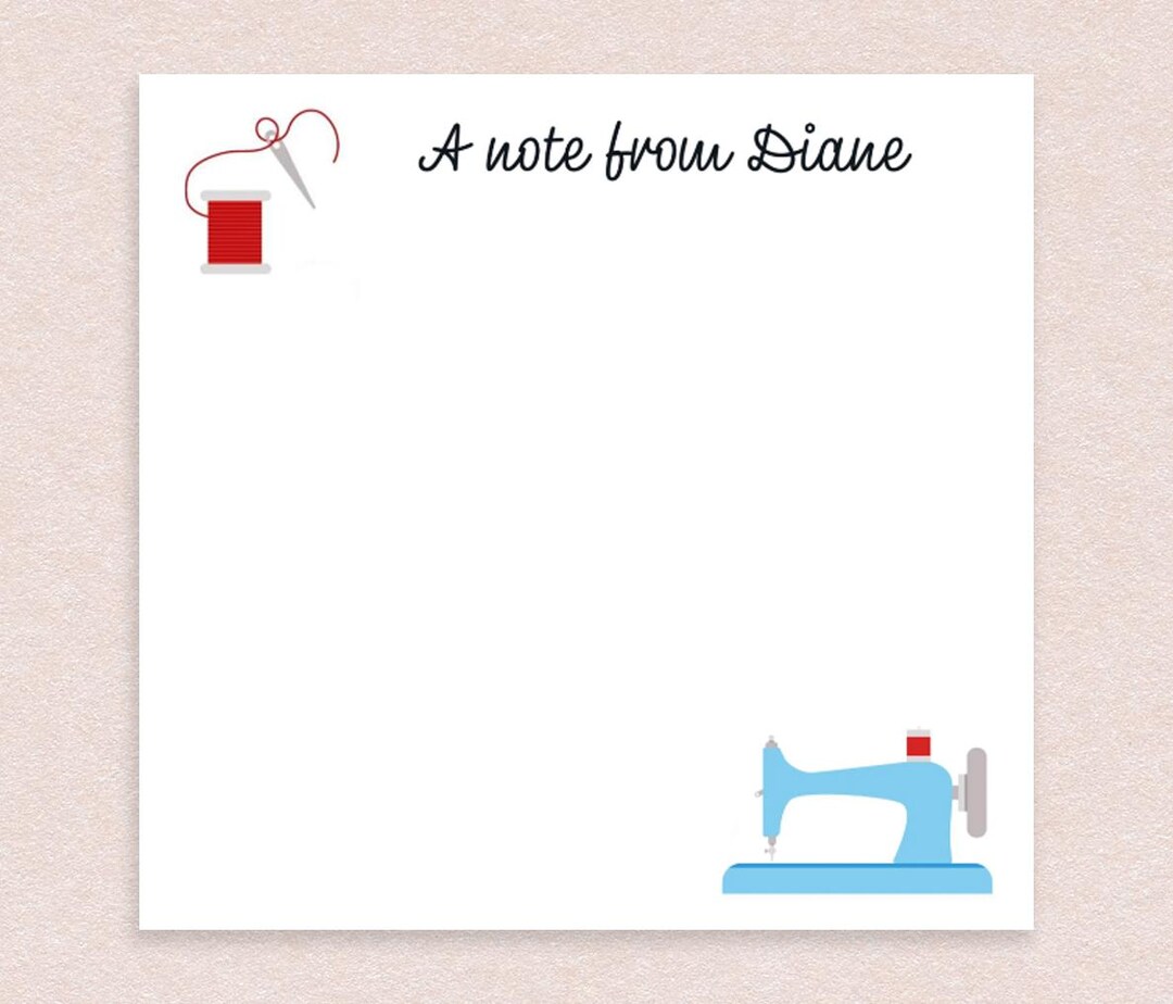 Sewing Design Notes Personalized Sticky Notes With Sewing Design // 3x3 Inch, 50 Notes per ...