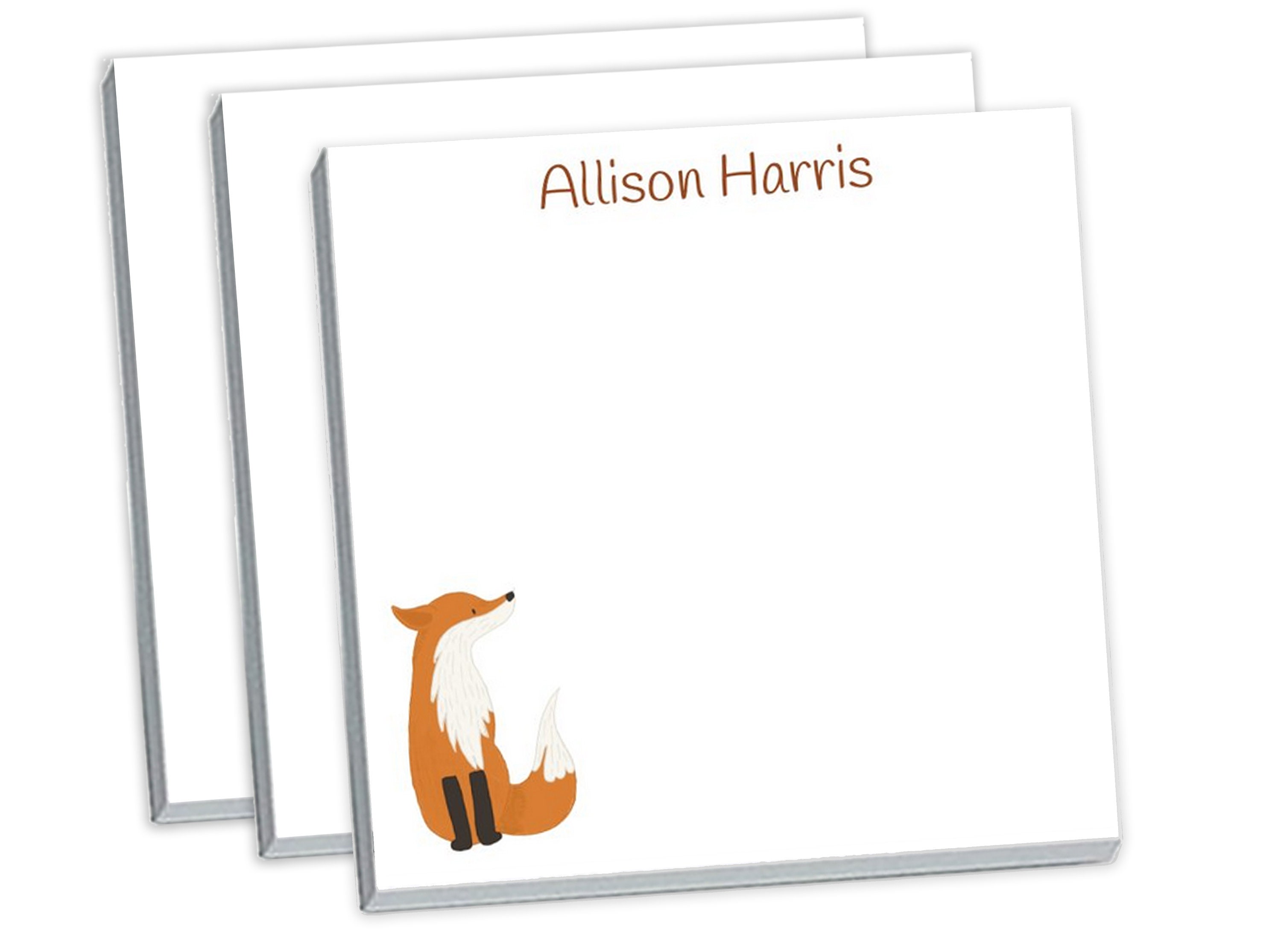 Personalized Sticky Notes Fox Design // 3x3 Inch With 50 Notes - Etsy