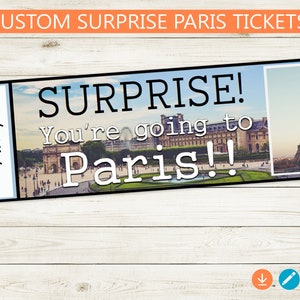 Printable and Editable Paris Tickets! Adobe Editable PDF, Trip Reveal ...