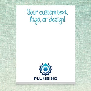 Custom Name Notepads // 50 sheets per stack 4"x5.5" size, logo, personalized text, office, brand, gift idea bulk personalized stationery