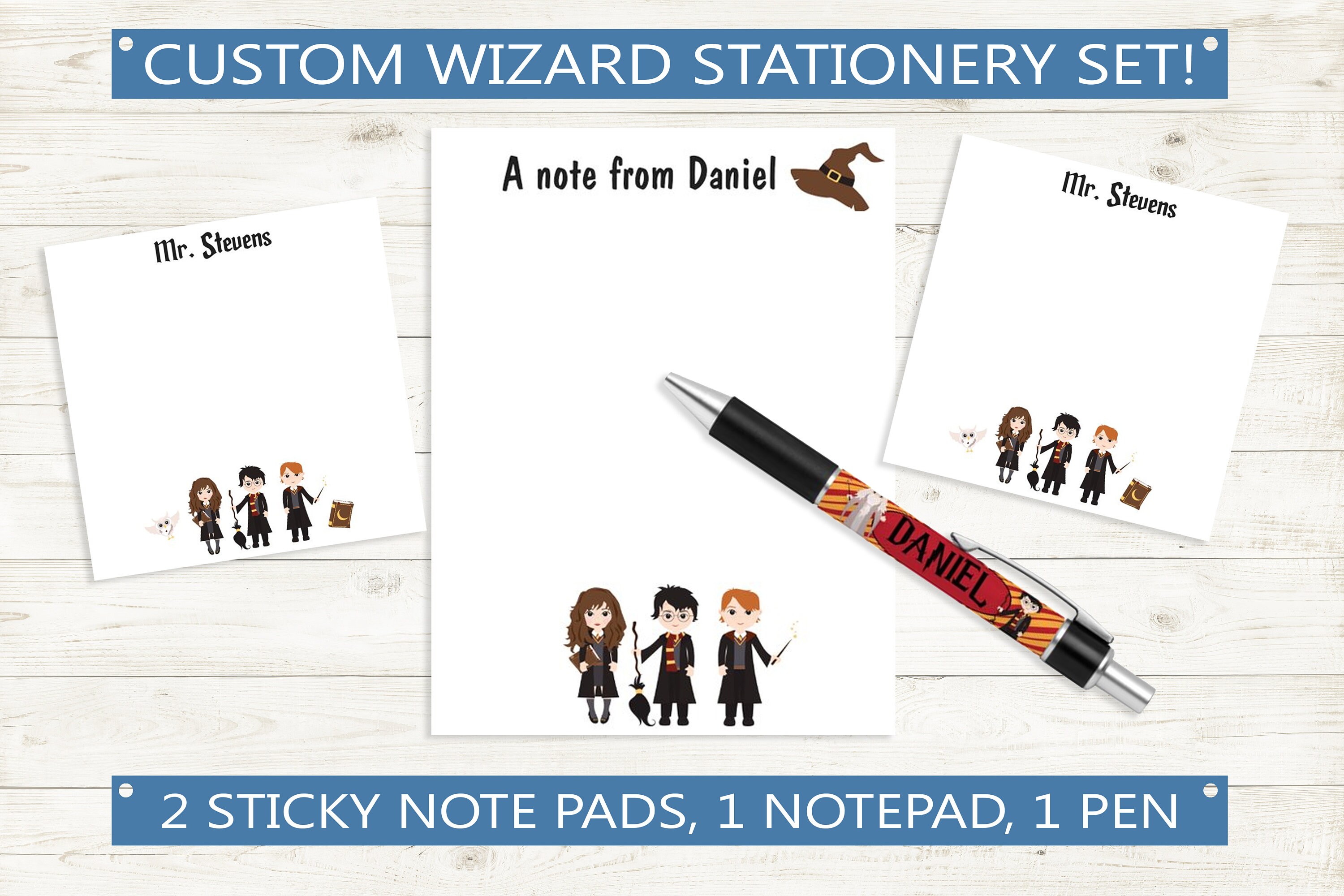 Personalized Sticky Notes With Custom Name Text // | Etsy