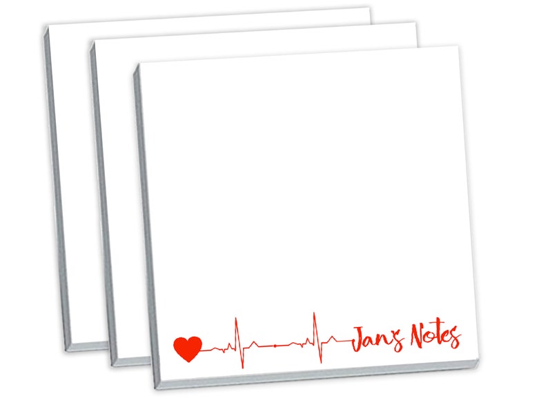 Personalized EKG Sticky Notes // Gift Idea Customizable Nurse Etsy