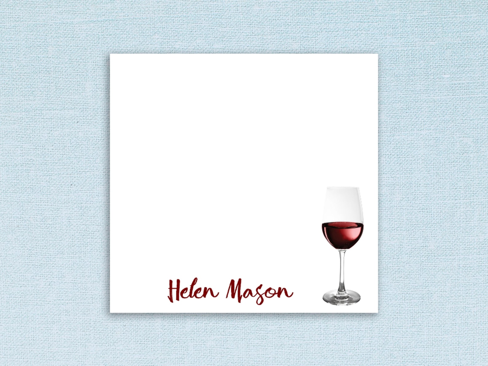 Wine Sticky Notes Personalized Sticky Notes With Wine Glass and Custom Name // 3