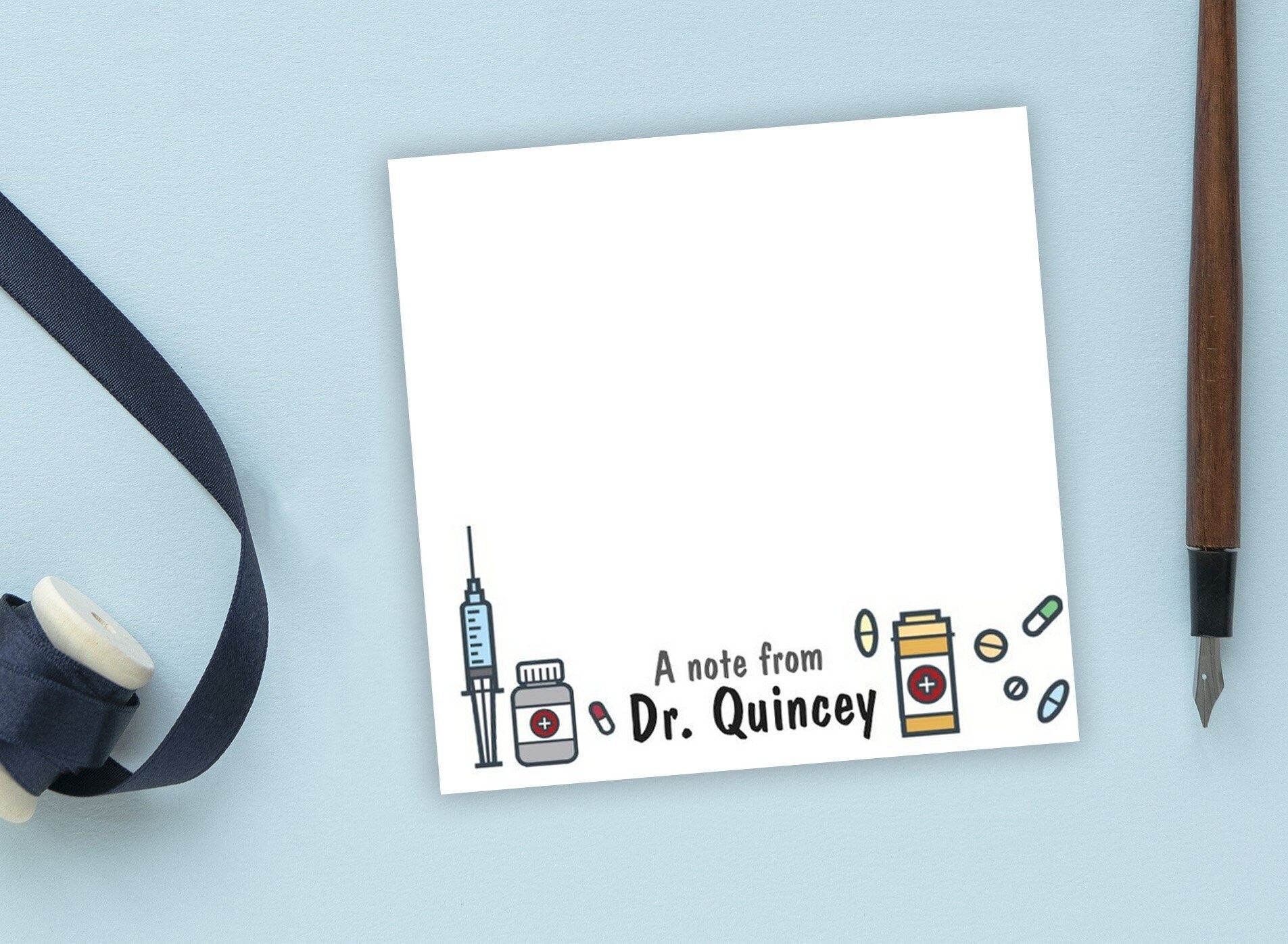 Sticky Note Med Custom Pharmacist Sticky Notes // Personalized Text // 50 Stickies per ...
