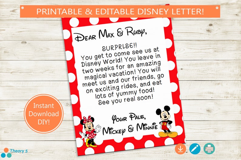 Printable and Editable Holiday Demonstrate Disney Letter! Adobe editable PDF, birthday clarify, marvel, customized, Do-it-yourself, occasion, present concept, trip photograph relating to You're Going to Disney World Printable referred to as Printable and Editable Vacation Demonstrate Disney Letter! Adobe editable PDF, birthday demonstrate, ponder, tailor made, Do it yourself, celebration, reward concept, holiday vacation