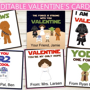 Space Wars Valentijnsdagkaarten//Instant Download Valentine bewerkbare naam//print vanuit huis, kinderen, afdrukbaar, liefde, school schattige leuke ster