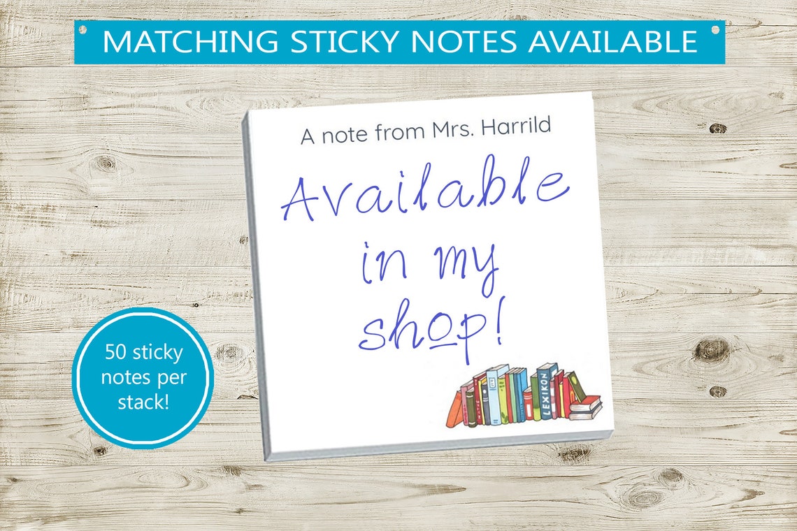 Custom Notepad With Books Design // 50 Sheets per Stack, 4
