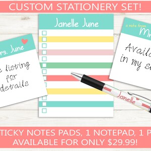 Custom Sticky Notes // Personalized With Any Name // 50 Stickies per ...