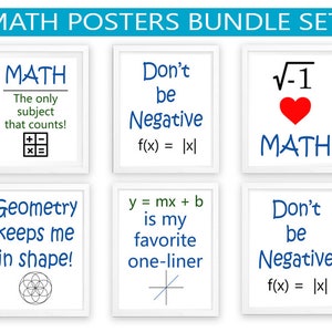 Math Pun Printable Poster Bundle // Math Classroom Decor, JPG, education, teacher gift idea, teacher appreciation mathematics wall art print