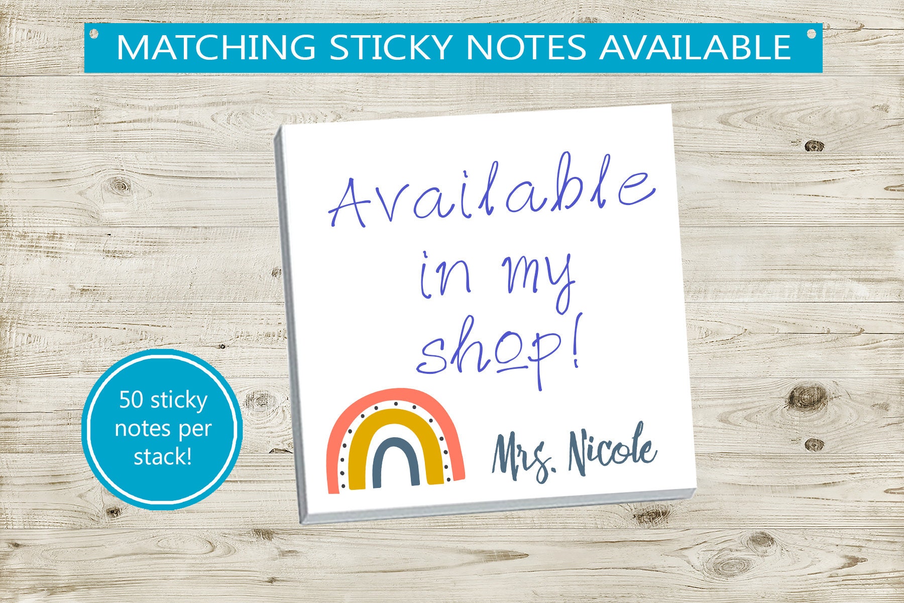 Personalized Notepad With Rainbow Design and Custom Name // 50 - Etsy