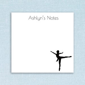 Post-it danseur personnalisé//personnaliser l'idée de cadeau pour l'appréciation d'un collègue de professeur, un ami, un cadeau de ballet de danse, des post-its en papier, pile de 50