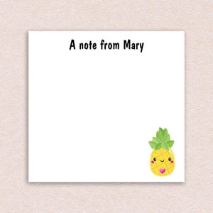 Custom Pineapple Sticky Notes // Personalized gift idea for coworker, friend teacher appreciation paper stick notes 3"x3" cute teacher gifts