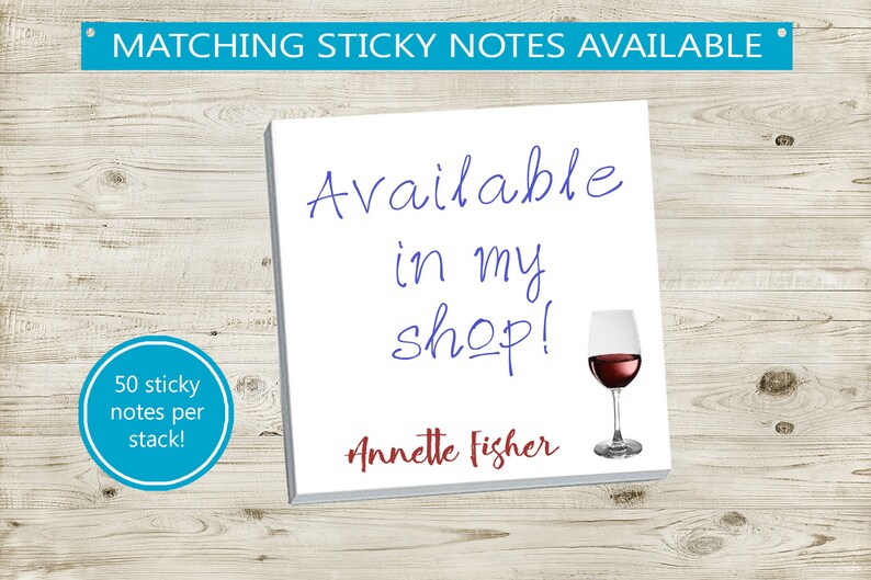 Custom Wine Glass Notepad 50 sheets per stack stationery text 4x5.5 size gift idea personalized teacher appreciation customize