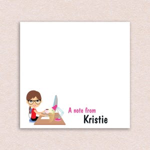 Custom Name Sticky Notes // working girl, secretary gift idea, customizable paper stick notes, personalized woman, girls, desk, receptionist