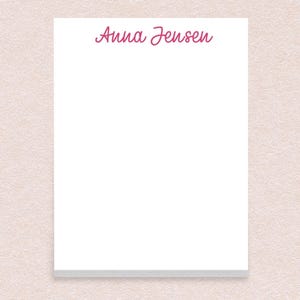 Custom Name Notepads Personalized // 50 sheets per pad // 4"x5.5" or 5.5"x8.5" or 8.5"x11" sizes, your text, brand, elegant stationery bulk