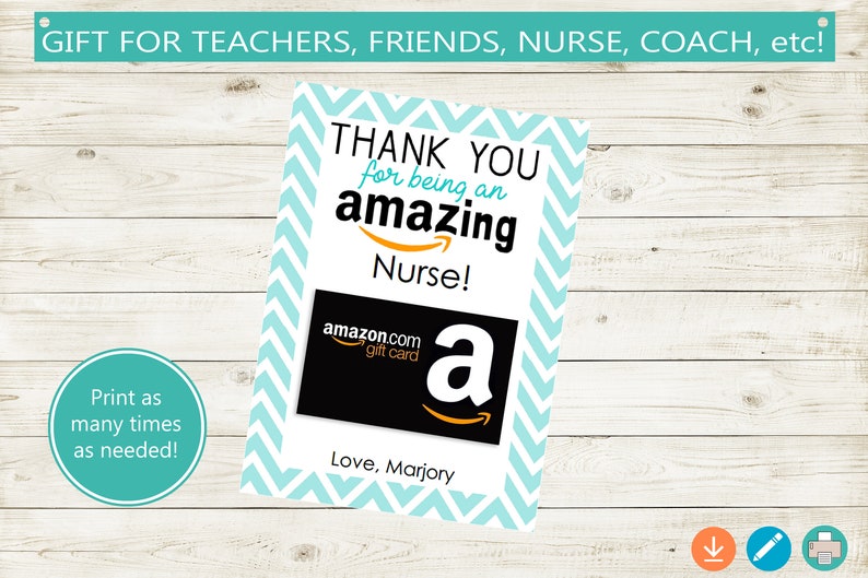 Editable and Printable Amazon Gift Card Holder // Teacher