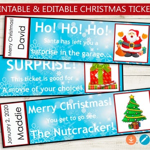 Afdrukbare kerstkaartjes//bewerkbare PDF//direct afdrukken vanuit huis, doe-het-zelf, verrassingskaartjes, aangepaste tekst, kerstman, cadeau-idee, bewerkbaar