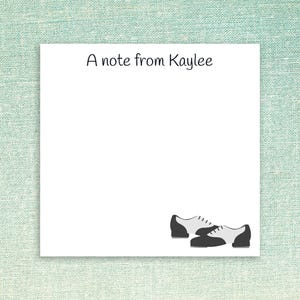 Custom Sticky Notes Tap Shoes Design // personalized gift idea coworker teacher appreciation, friend dance gift paper stick notes stack 50