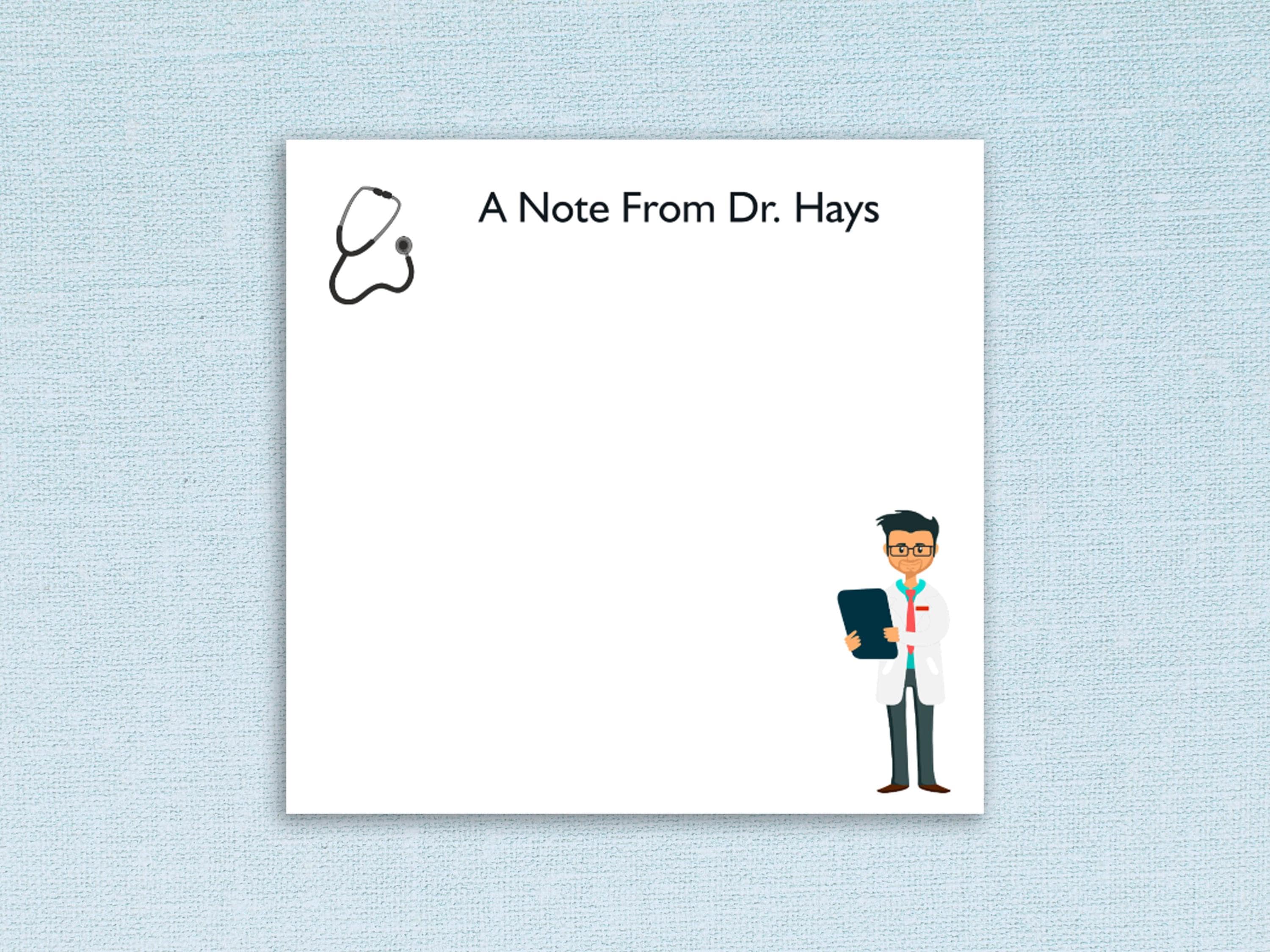 Sticky Note Med Custom Nurse Doctor Sticky Notes // Physician Gift Idea, Customizable ...
