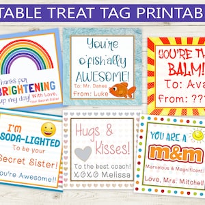 Tarjetas de regalo editables e imprimibles // regalo de maestro, entrenador, amigo, hermana secreta, golosinas de almohada, etiquetas de dulces, PDF personalizado, cumpleaños, idea de regalo