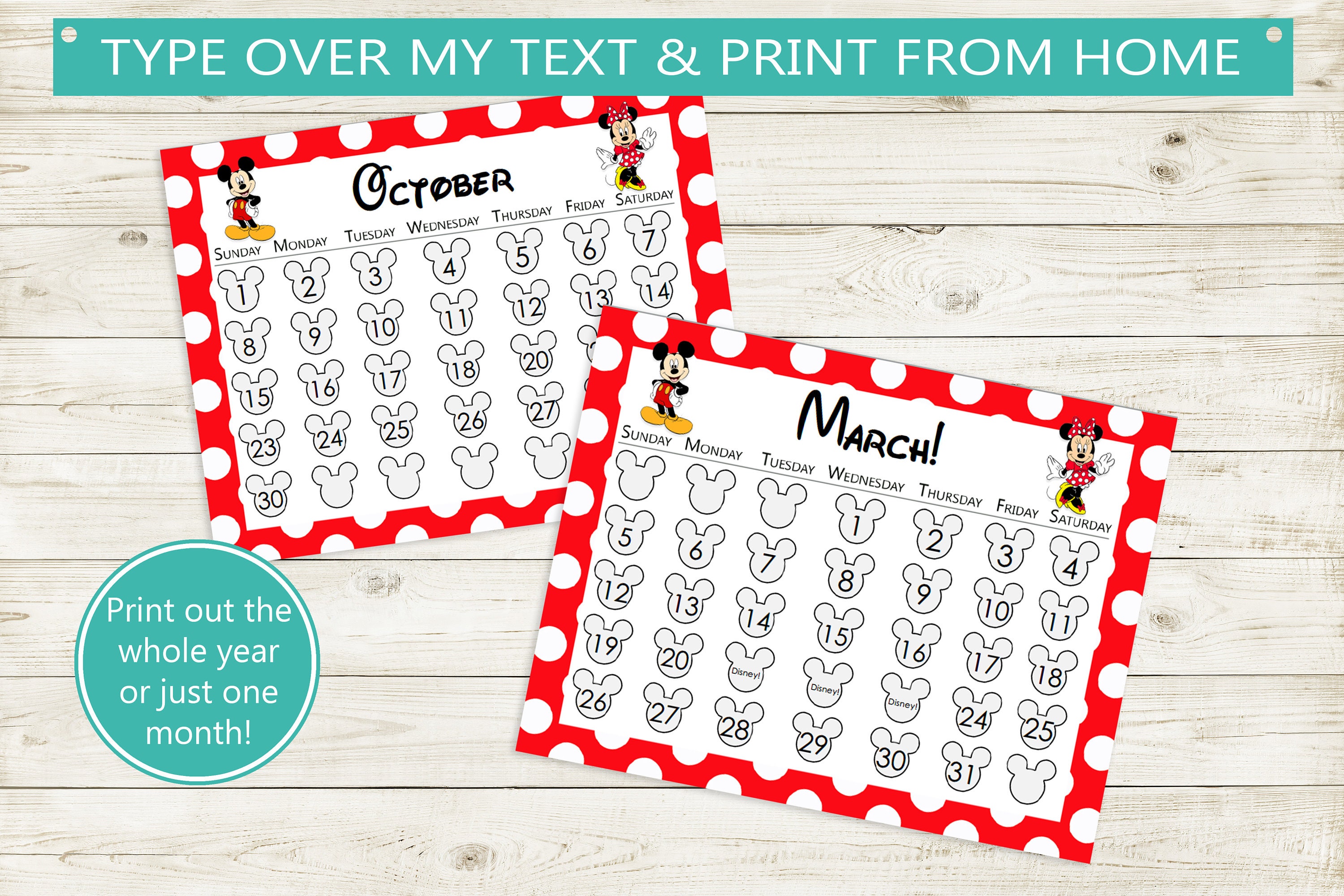 Fun Calendar Editable Printable // Adobe Editable PDF // Any - Etsy