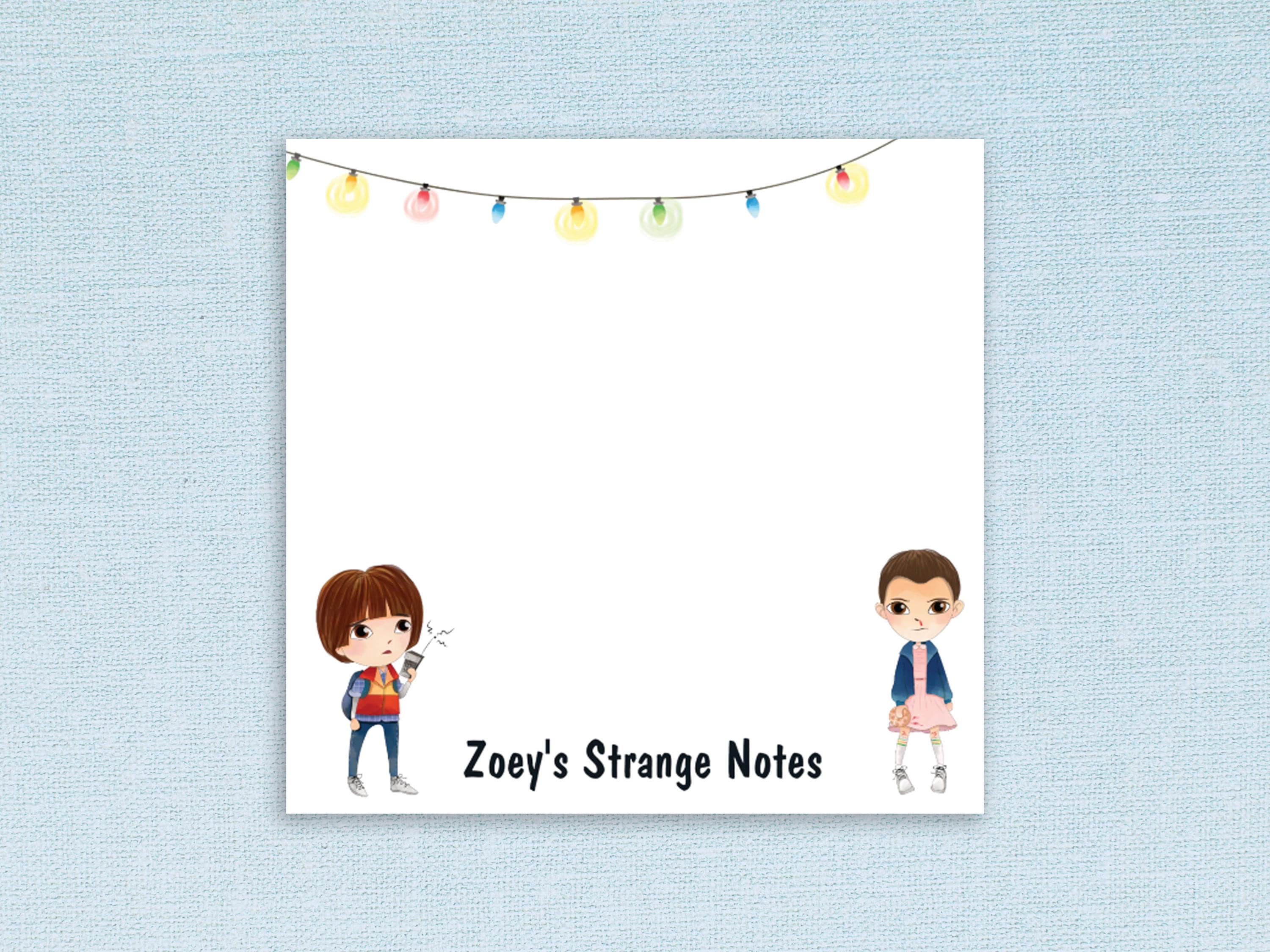 Gift Note Stranger Custom Sticky Notes Stranger Kids // Personalized Gift Idea Boss ...