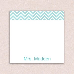 Custom Sticky Notes - fun chevron design, gift idea customizable, teacher appreciation, name gift, note pad paper stick notes, business gift