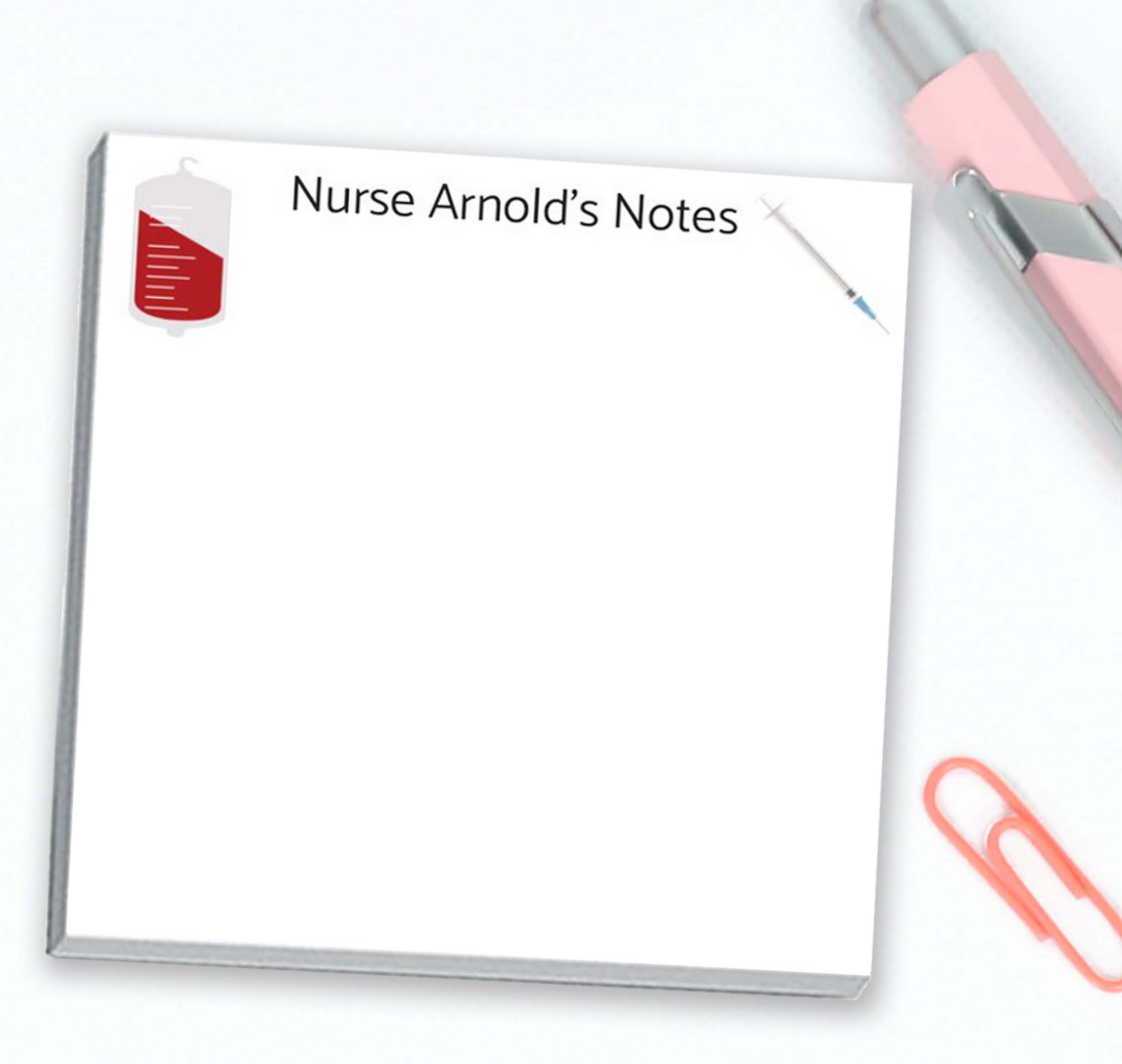 Personalized Sticky Notes // 3x3 Inch, 50 Notes per Pad // Nurse ...