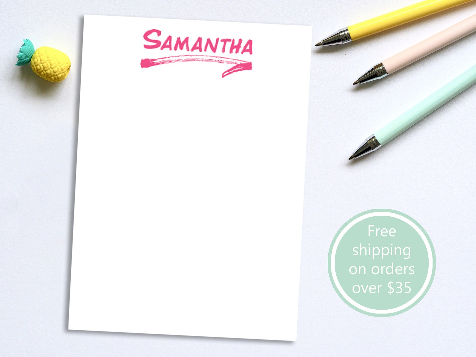 Personalized Notepad With Custom Name or Text // 50 Sheets per Etsy