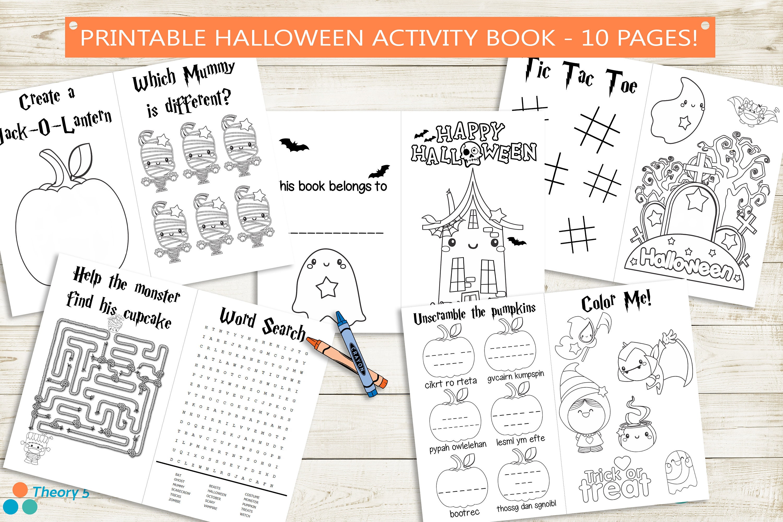 Halloween Activity Book Printable for Kids // Instant Download PDF ...