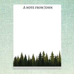 Custom Notepad with Tree Forest Design // 50 sheets per stack, 4"x5.5" size // gift idea bulk teacher appreciation personalized stationery