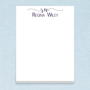 Custom Notepad Name and Initials // 50 sheets per stack 4"x5.5" size // gift idea personalized teacher appreciation stationery text script