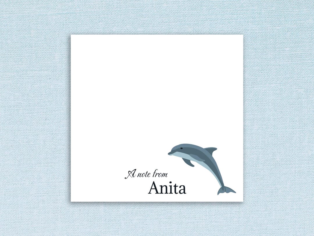 Dolphin Sticky Note Pads Custom Name // Personalized Gift Idea, Teacher ...