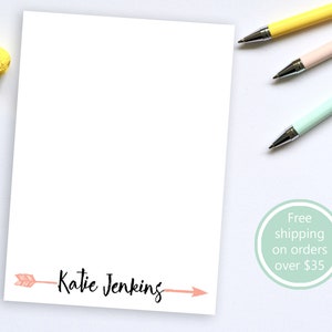 Custom Notepad With Personalized Name and Arrow Design // 50 Sheets per ...