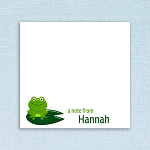 Personalized Frog Sticky Notes // 3x3 inch with 50 notes per pad // custom name, teacher appreciation gift idea customizable toad green fun