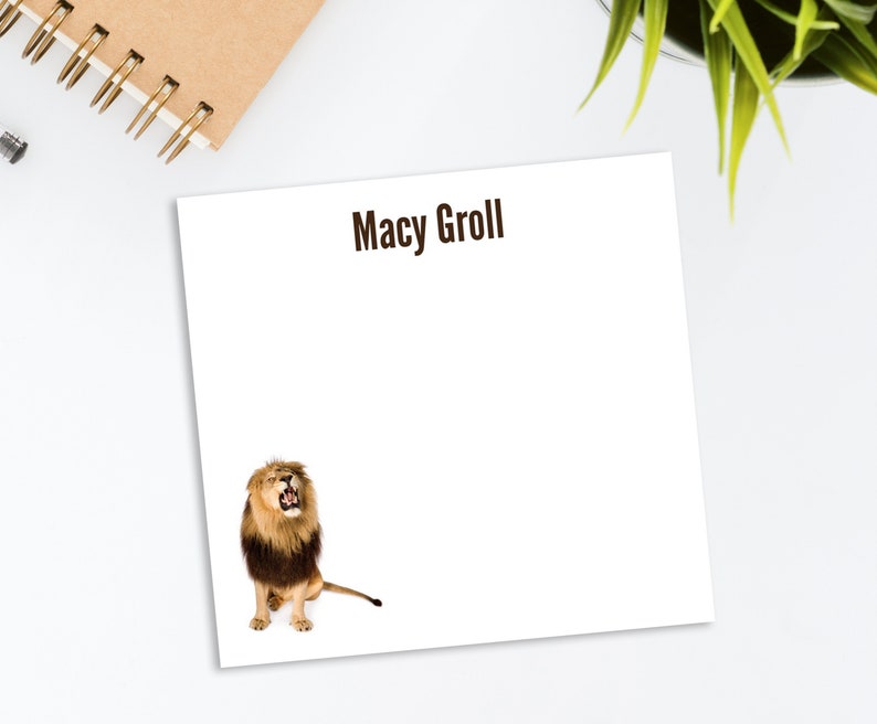 Personalized Sticky Notes With Custom Text and Lion Design // 3x3 Inch ...