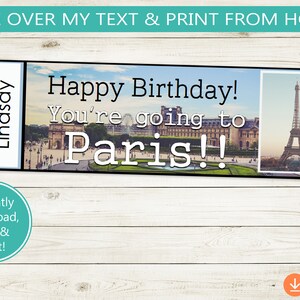 Printable and Editable Paris Tickets! Adobe Editable PDF, Trip Reveal ...