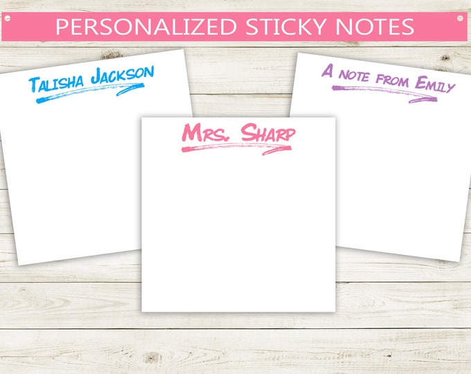 Personalized Sticky Notes With Cute Gnome and Custom Name // Etsy