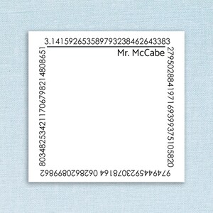 Personalized Sticky Notes with Math Pi Design // 3x3 inch, 50 notes per pad // custom name, teacher appreciation gift idea customizable 3.14