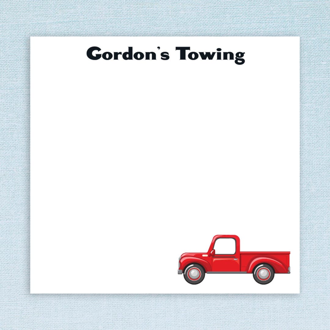 Truck Design Custom Sticky Notes // Personalize With Any Text or Name ...