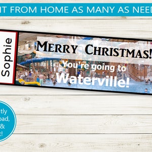 Printable and Editable Water Park Tickets! Adobe Editable PDF, Trip Reveal Tickets, Surprise ...