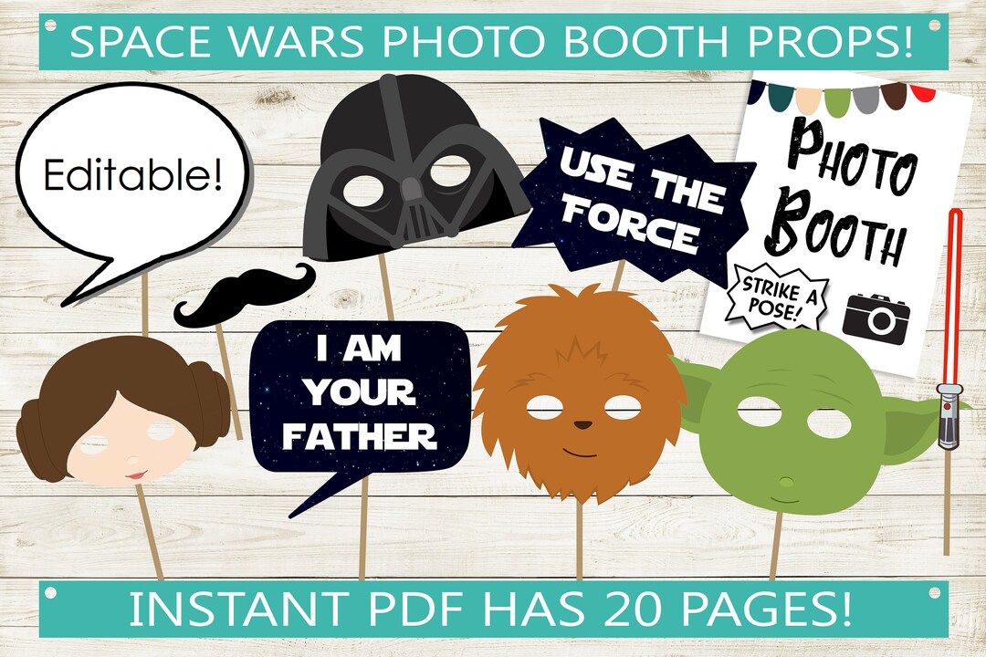 Space Wars Photo Booth Props // Editable Speech Bubbles, Printable ...